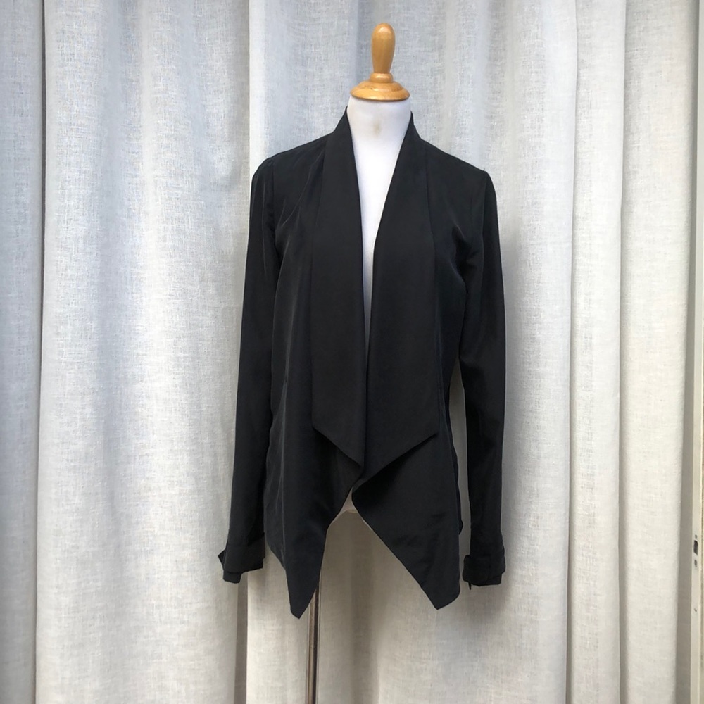 NWT manoukian black open front jacket blazer, Sz 10